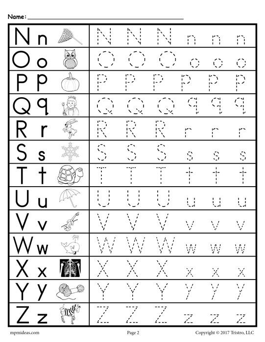 Downloadable Kindergarten Letter Tracing Worksheets Pdf