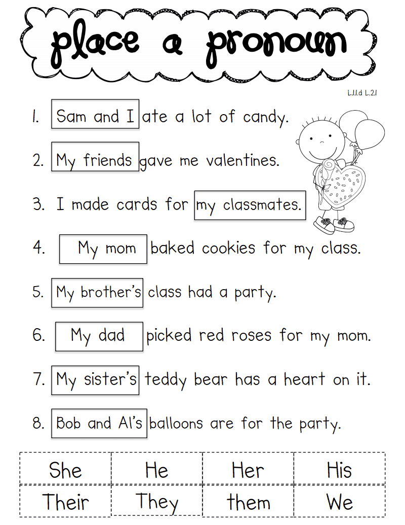 Personal Pronouns Worksheet For Grade 1 Pdf