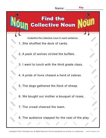 Collective And Abstract Nouns Worksheet For Grade 5