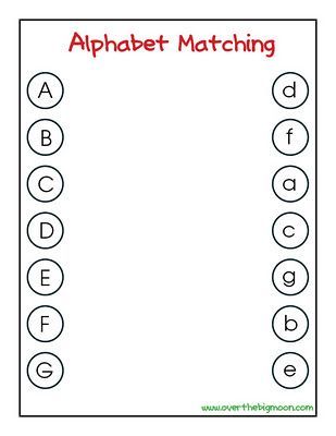 Matching Alphabet Worksheets For Kindergarten A To Z