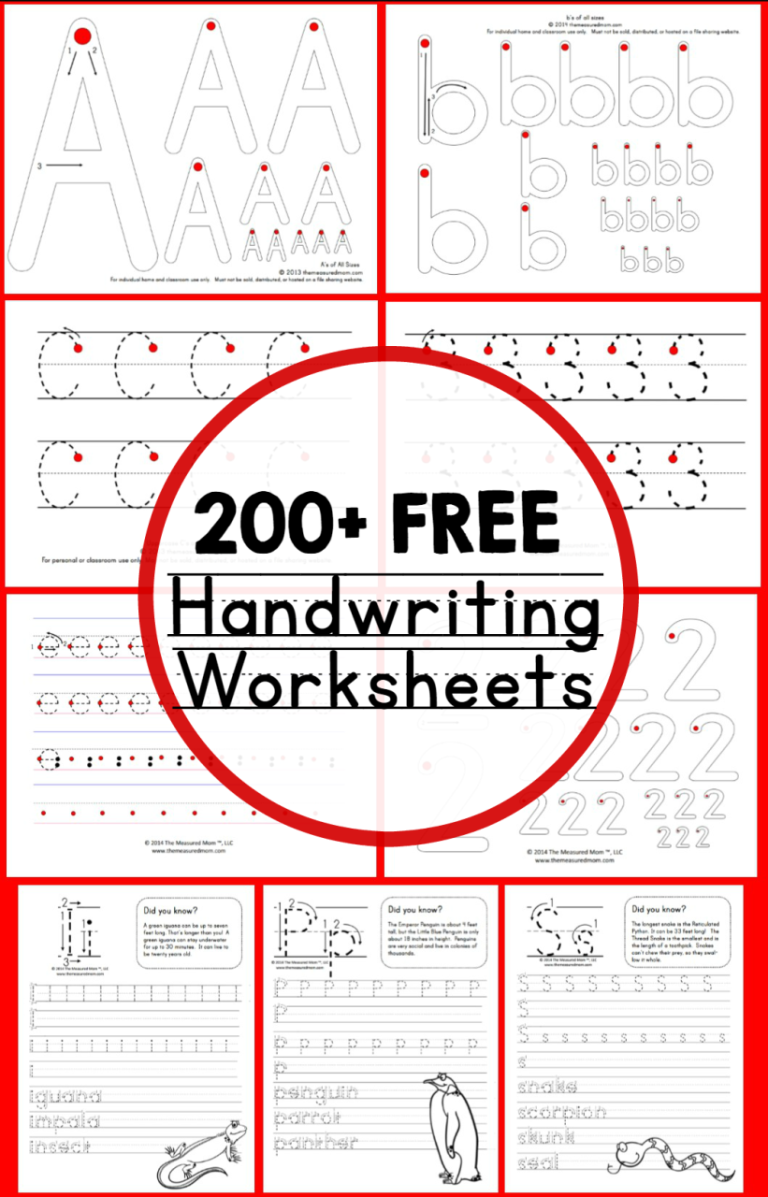 Free Printable Handwriting Kindergarten Alphabet Worksheets
