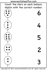 Number Identification Counting Preschool Math Worksheets