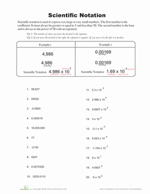 Scientific Notation Worksheet Works Answers Pdf