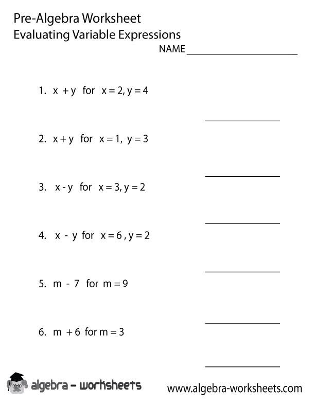 Printable 8th Grade Algebra Worksheets
