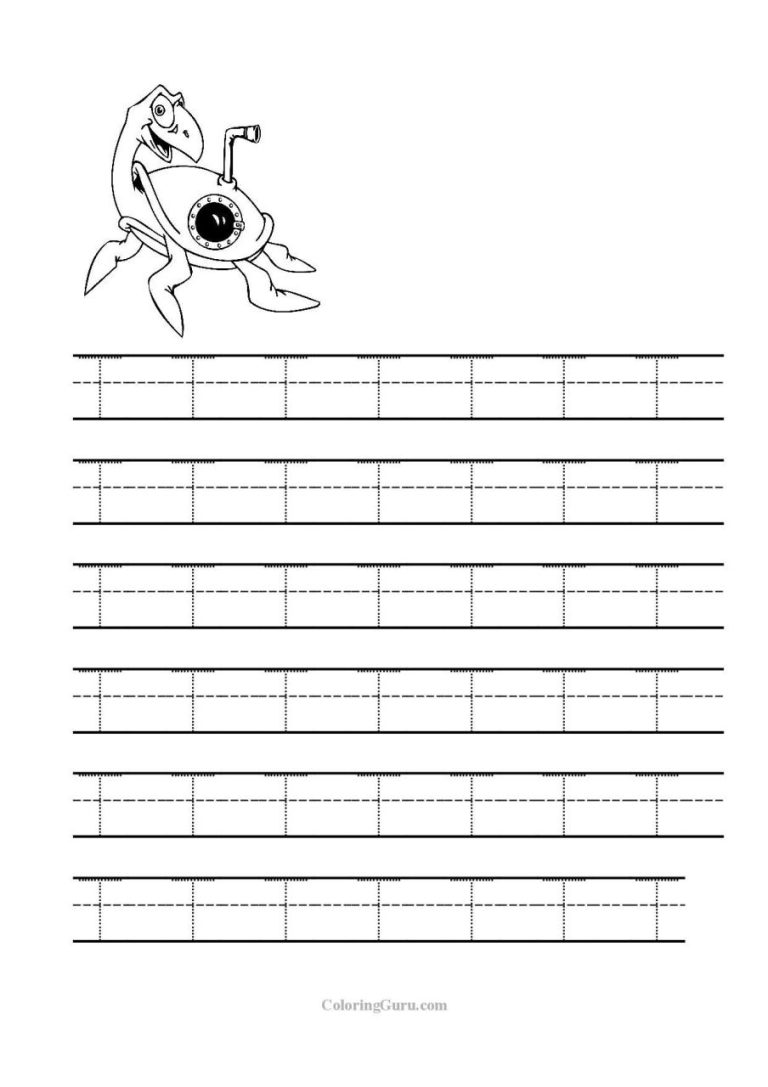 Tracing Letter T Worksheets For Kindergarten