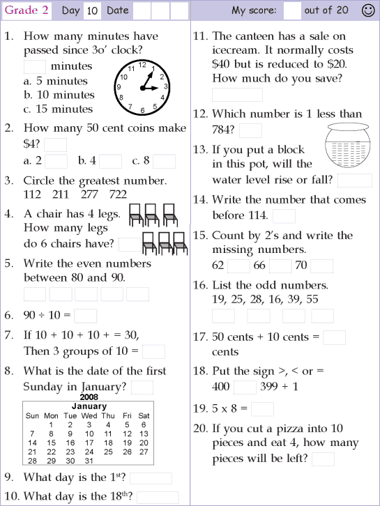 Fourth Grade 4th Grade Mental Math Worksheets Grade 4