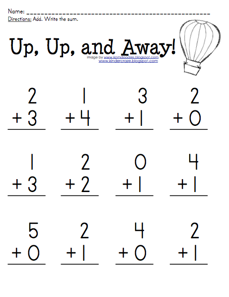 Free Printable Simple Addition Worksheets For Kindergarten