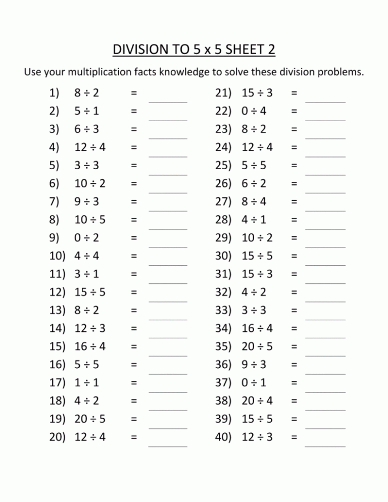 Printable 3rd Grade Math Worksheets Multiplication And Division