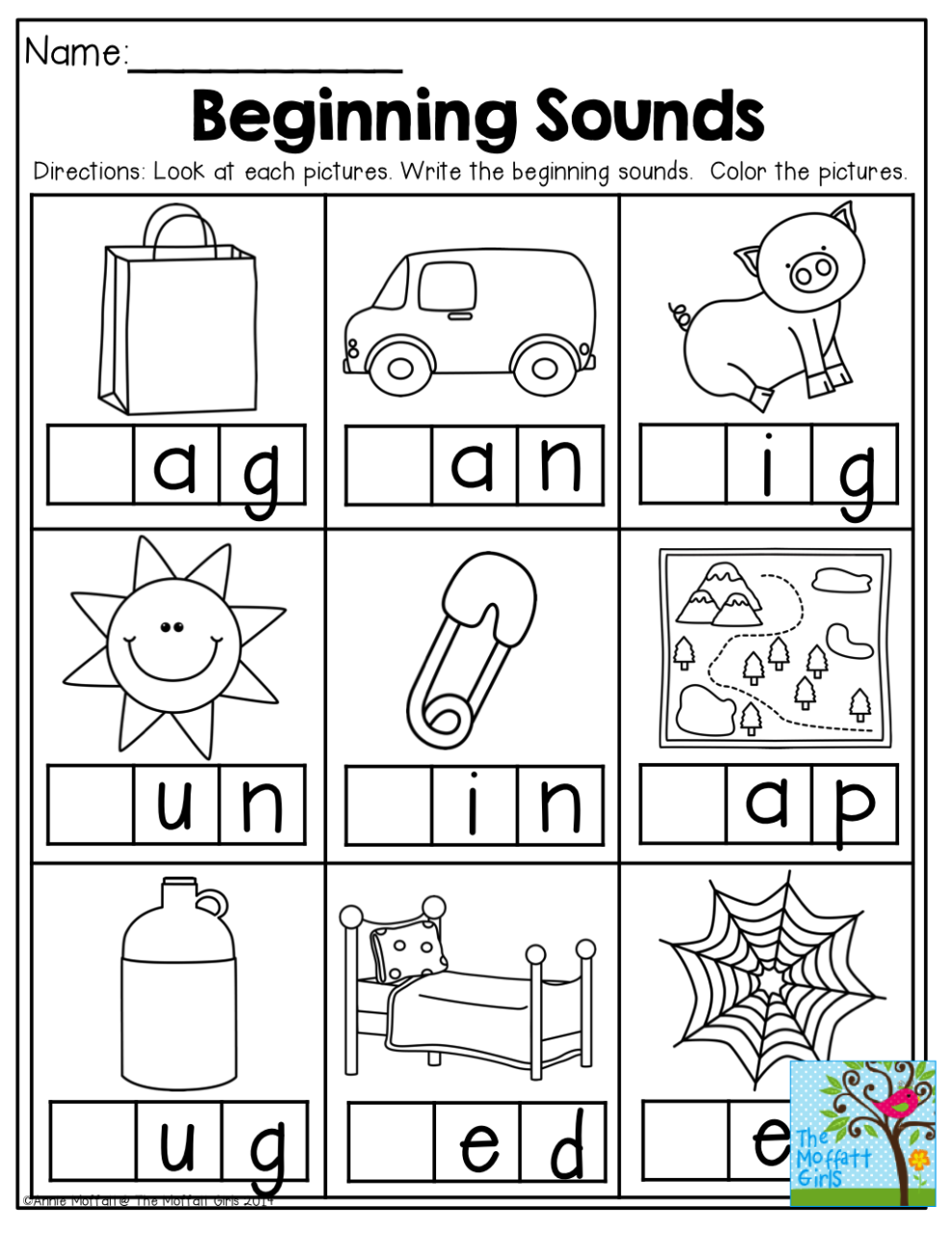 Printable Beginning Sounds Phonics Worksheets Kindergarten