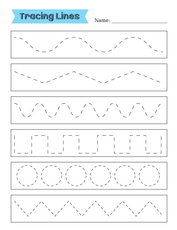 Printable Tracing Horizontal Lines Worksheets For Preschool