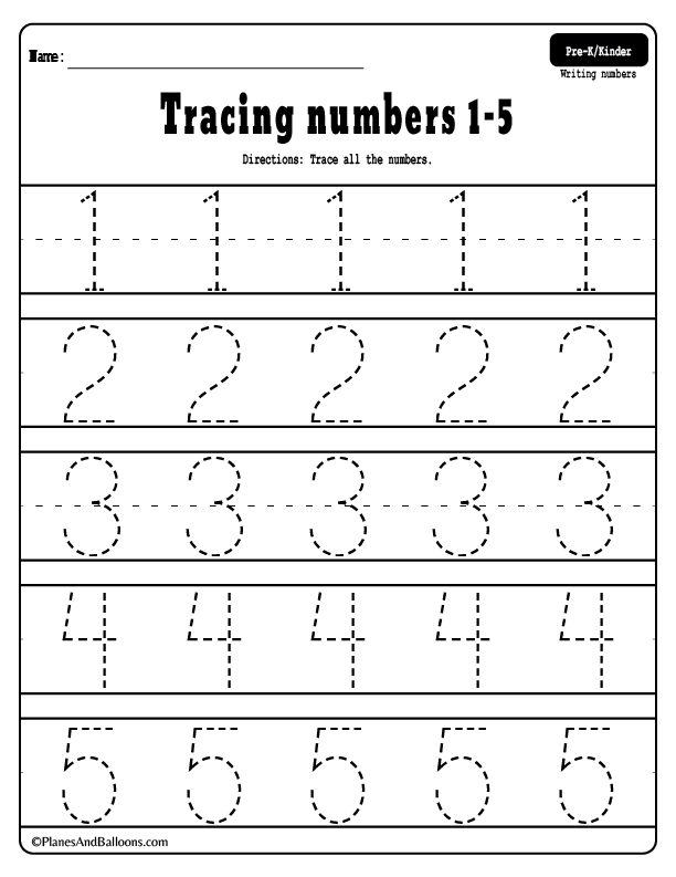 Free Printable Number Tracing Worksheets 1-20