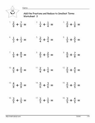 Printable Subtracting Fractions Worksheets With Answers