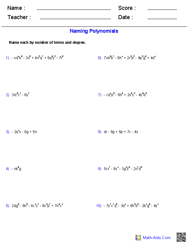 9th Grade 8th Grade Algebra Worksheets