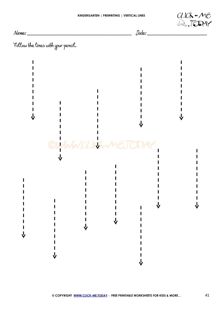 Printable Tracing Vertical Lines Worksheets For Preschool