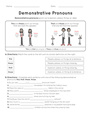 6th Grade Demonstrative Pronouns Worksheet
