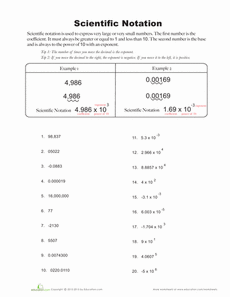 Answer Key Standard And Scientific Notation Worksheet Answers