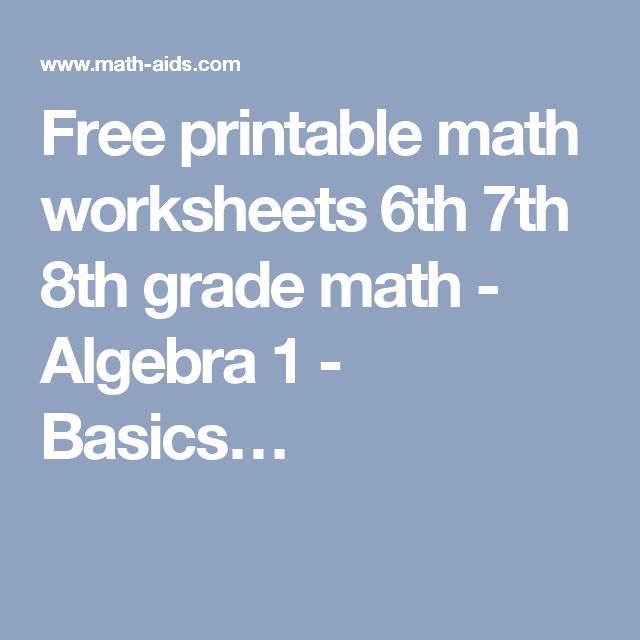 Printable 6th Grade Algebra Worksheets Grade 6
