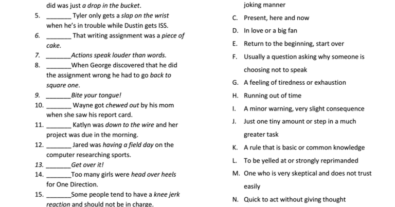 Printable Figurative Language Worksheets With Answers Pdf