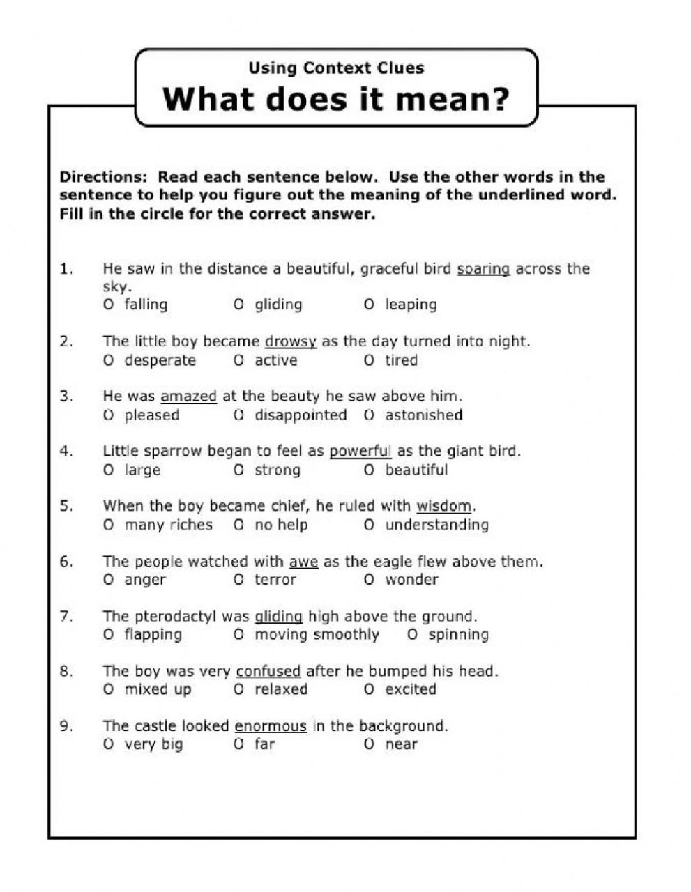 Printable Context Clues Worksheets That Will Make You A Better Reader
