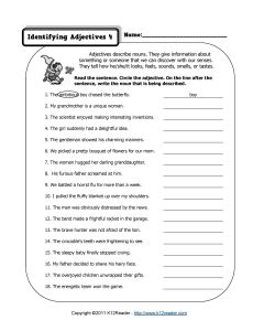 Printable Adjectives Worksheets For Kindergarten Pdf