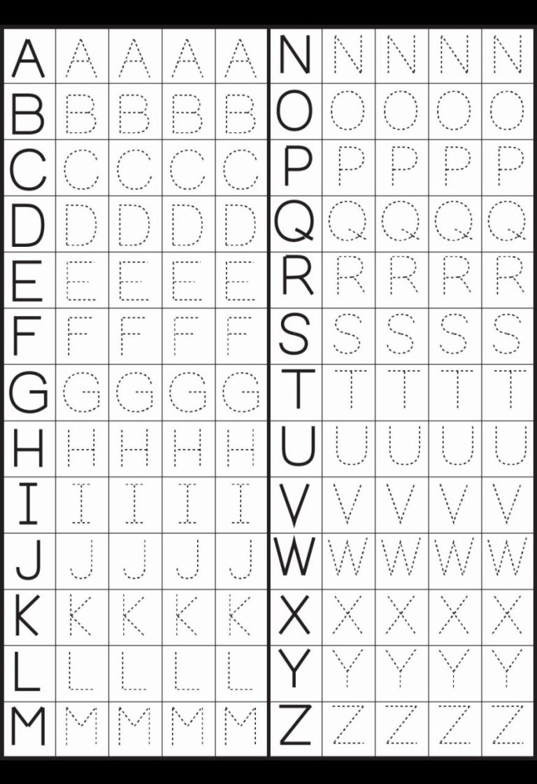 Printout Alphabet Worksheets A-z Pdf