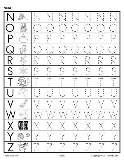 Tracing Lower Case Letters Worksheets