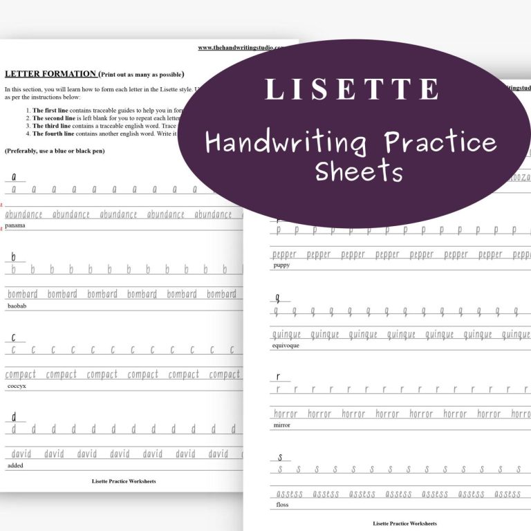 Print Style Handwriting Worksheets Pdf