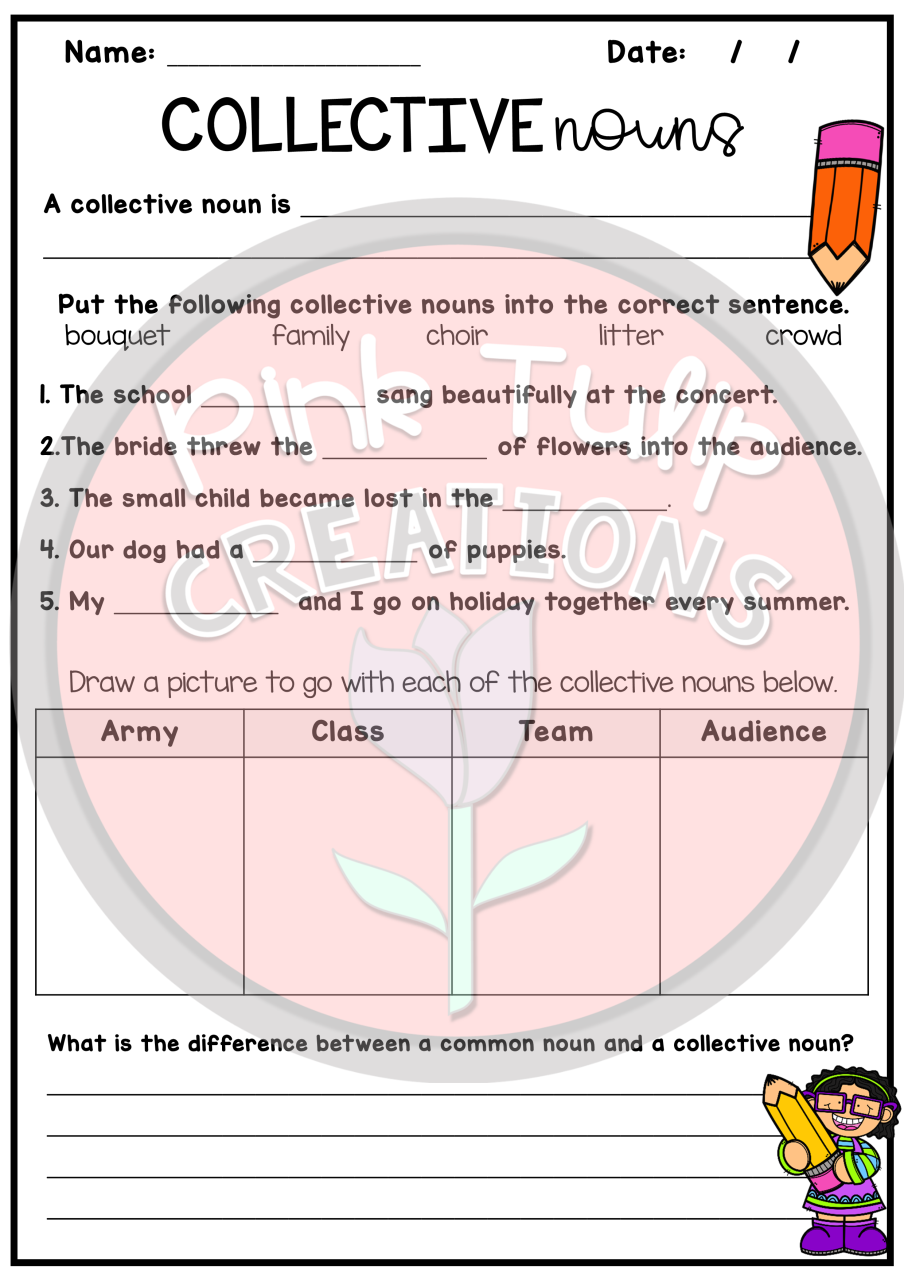 Grade 4 Collective Nouns Worksheet Pdf