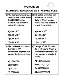 Standard And Scientific Notation Worksheet Answers Physics