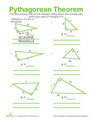Apply The Pythagorean Theorem Practice Worksheet Answer Key