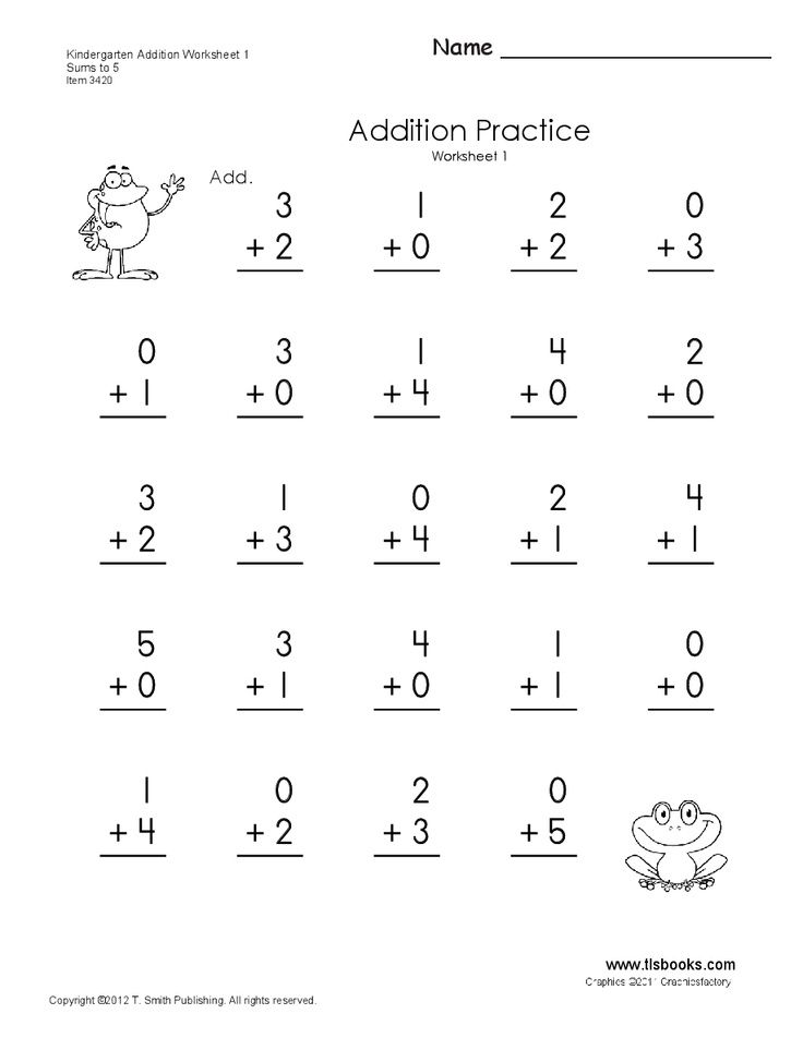 Math Addition Worksheets For Kindergarten Pdf