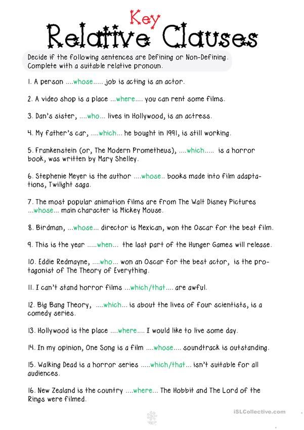6th Grade Relative Pronouns Worksheet With Answers Pdf