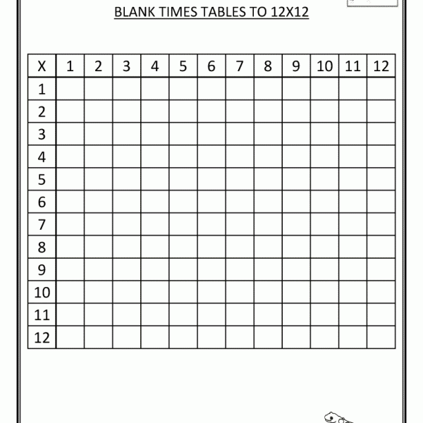 Downloadable Free Printable Multiplication Table 1-12