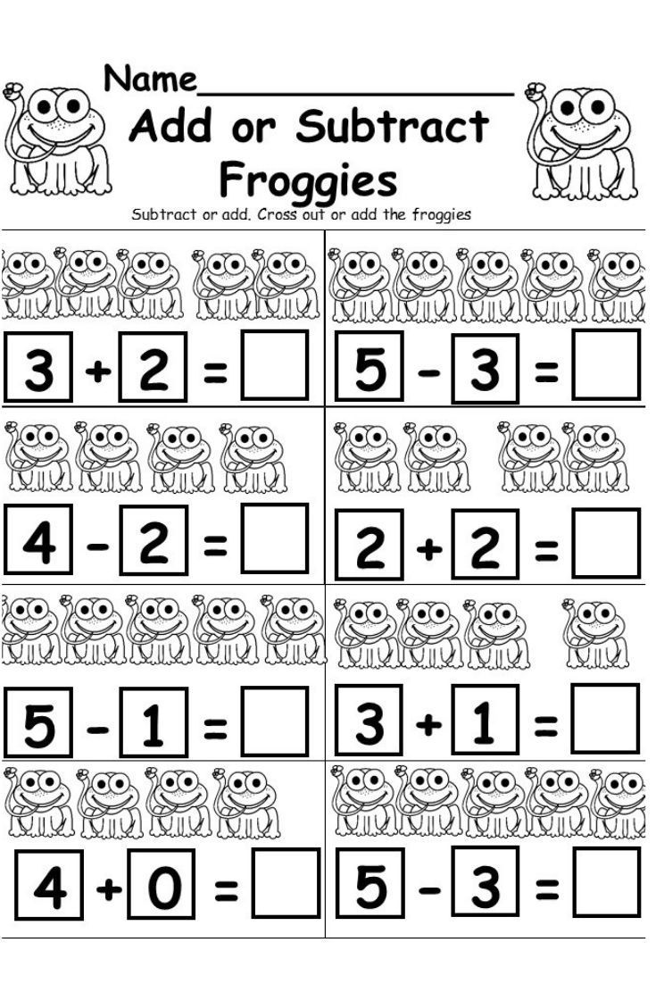 Addition And Subtraction Worksheets With Pictures For Kindergarten