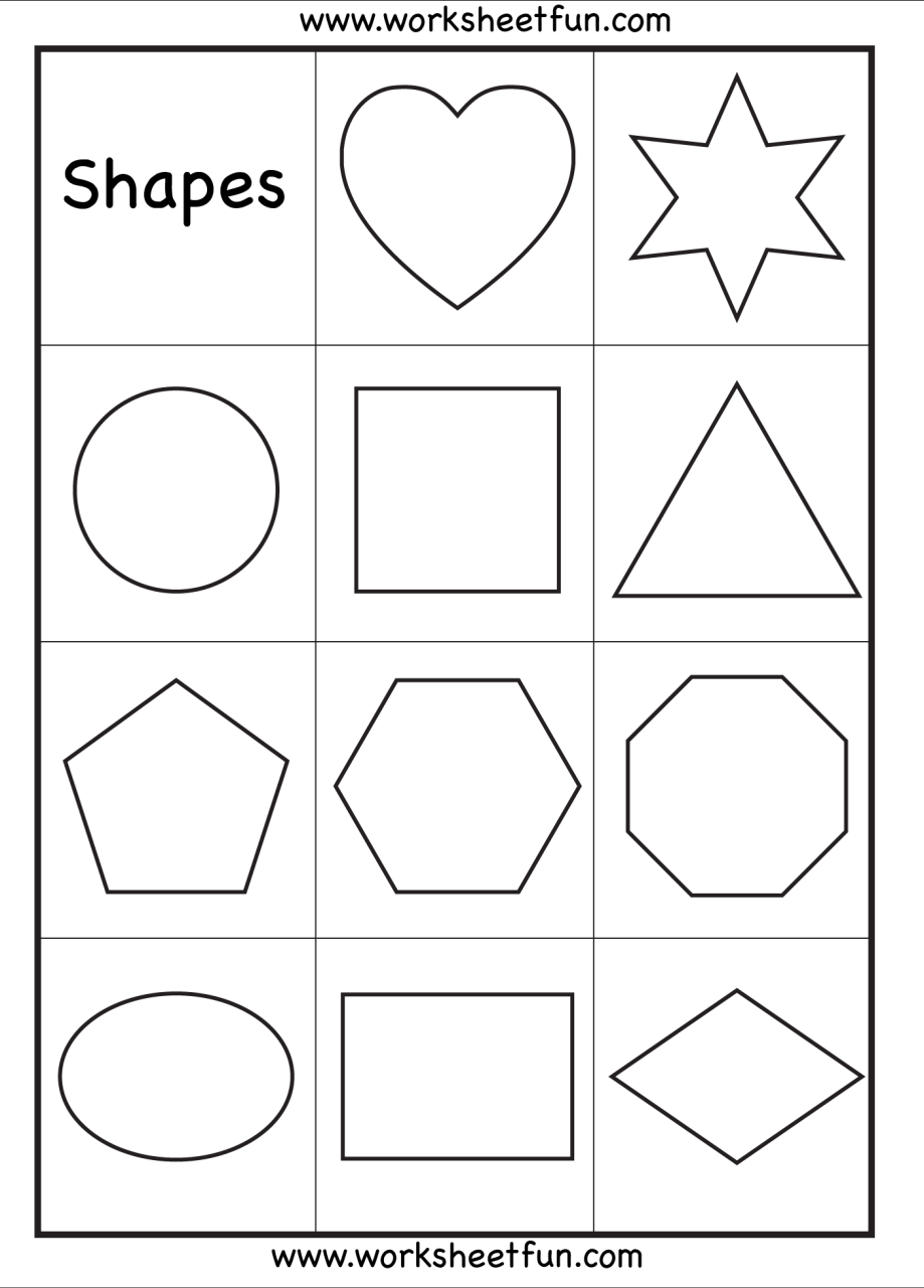 Shape Identification Preschool Shapes Worksheets For Kindergarten