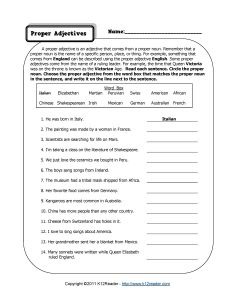 4th Grade Types Of Adjectives Worksheets For Grade 4