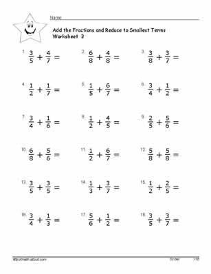 Adding Fractions Worksheets Grade 6 Pdf