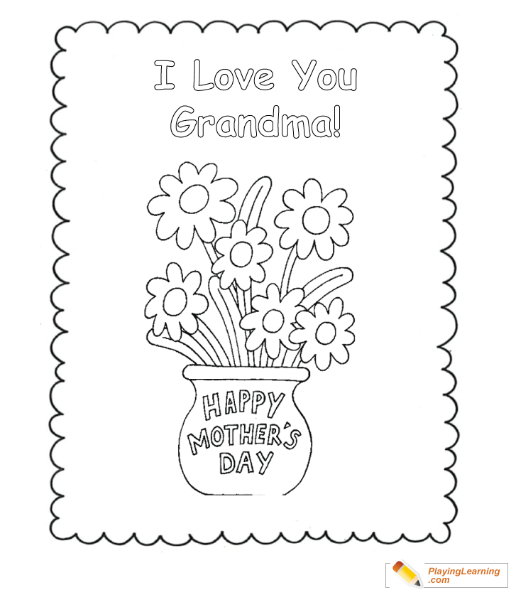 Happy Mothers Day Grandma Coloring Page 09 Free Happy Mothers Day