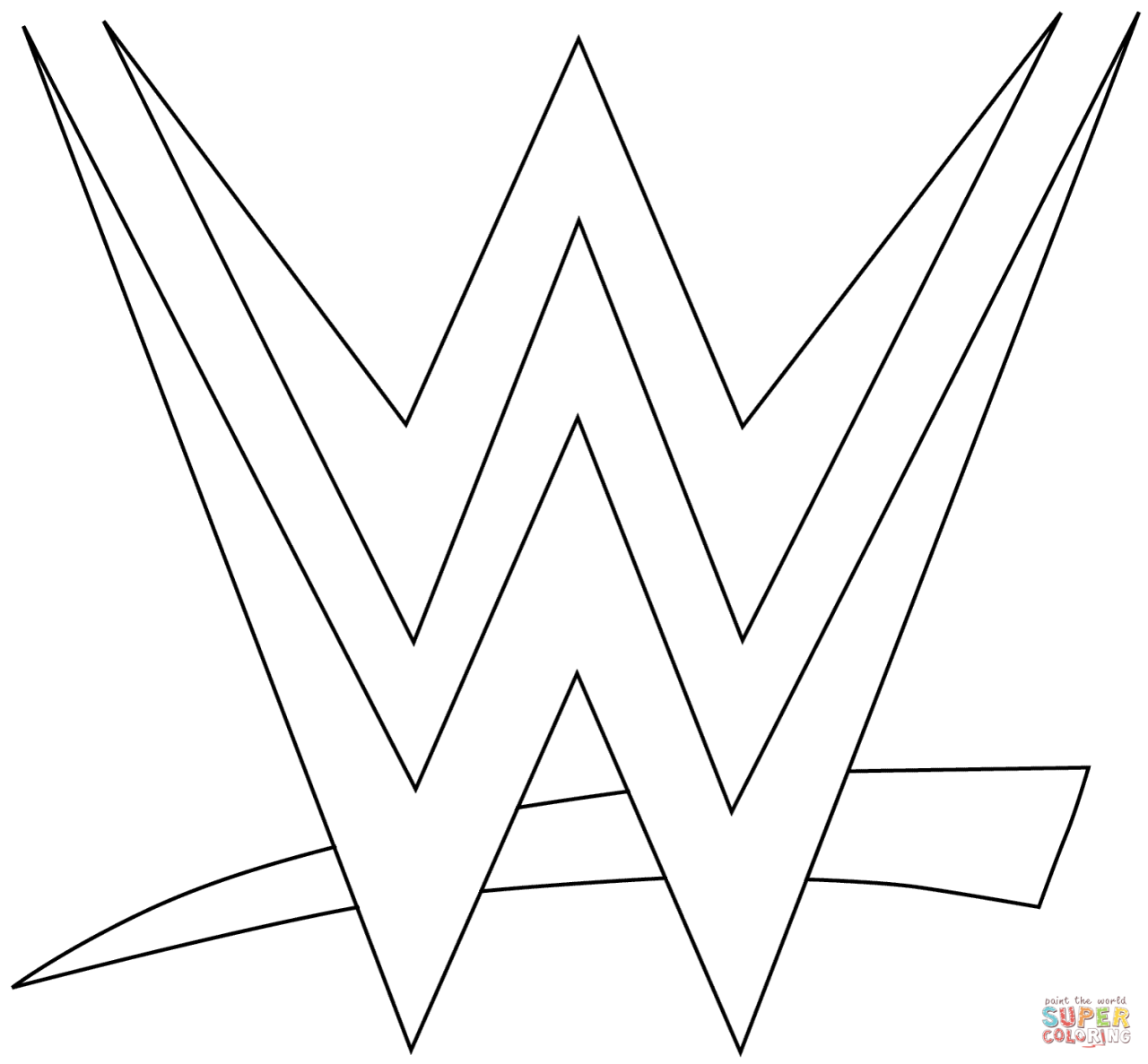 WWE Logo coloring page Free Printable Coloring Pages