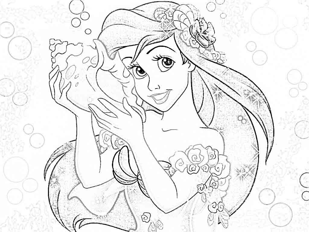 Ariel Disney Princess Coloring Sheets