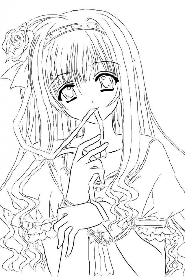 Aesthetic Cute Printable Anime Coloring Pages