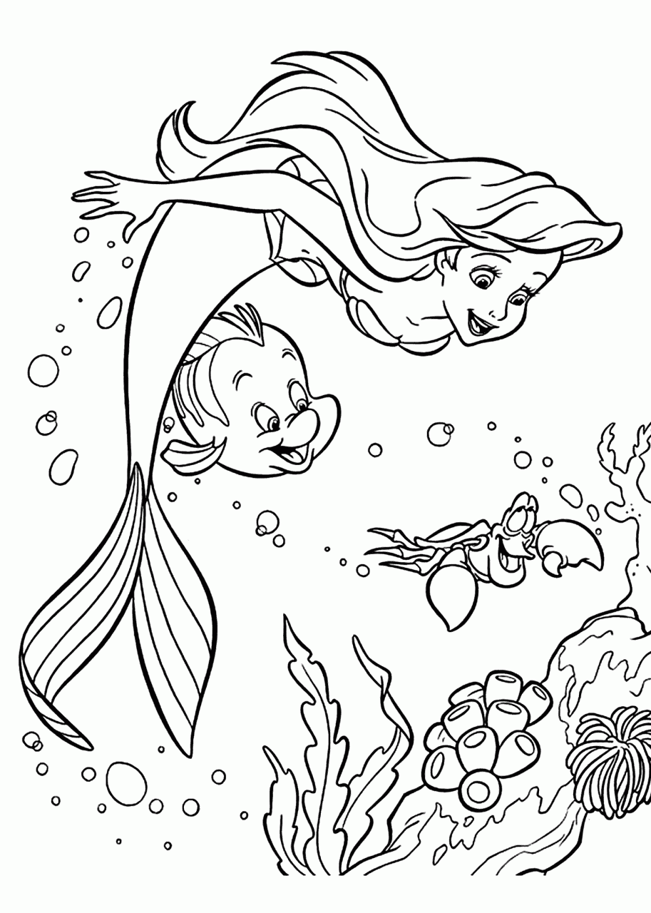Ariel Coloring Sheet Free
