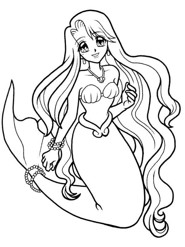 Anime Mermaid Coloring Pages Printable