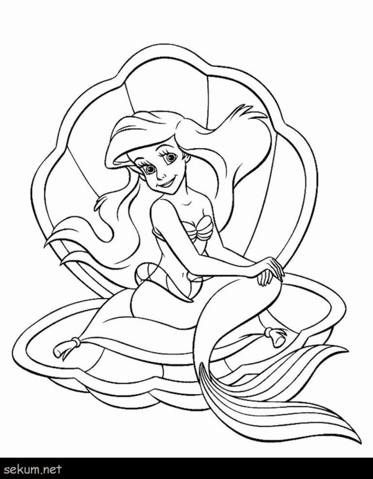 Ariel Coloring Pages For Kids Disney