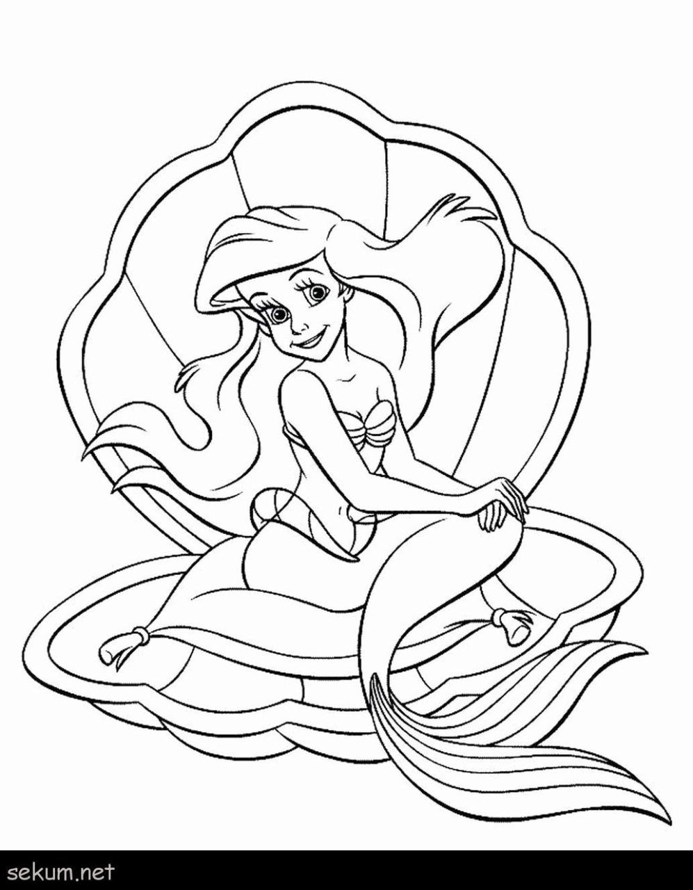 Ariel Coloring Pages For Kids Disney