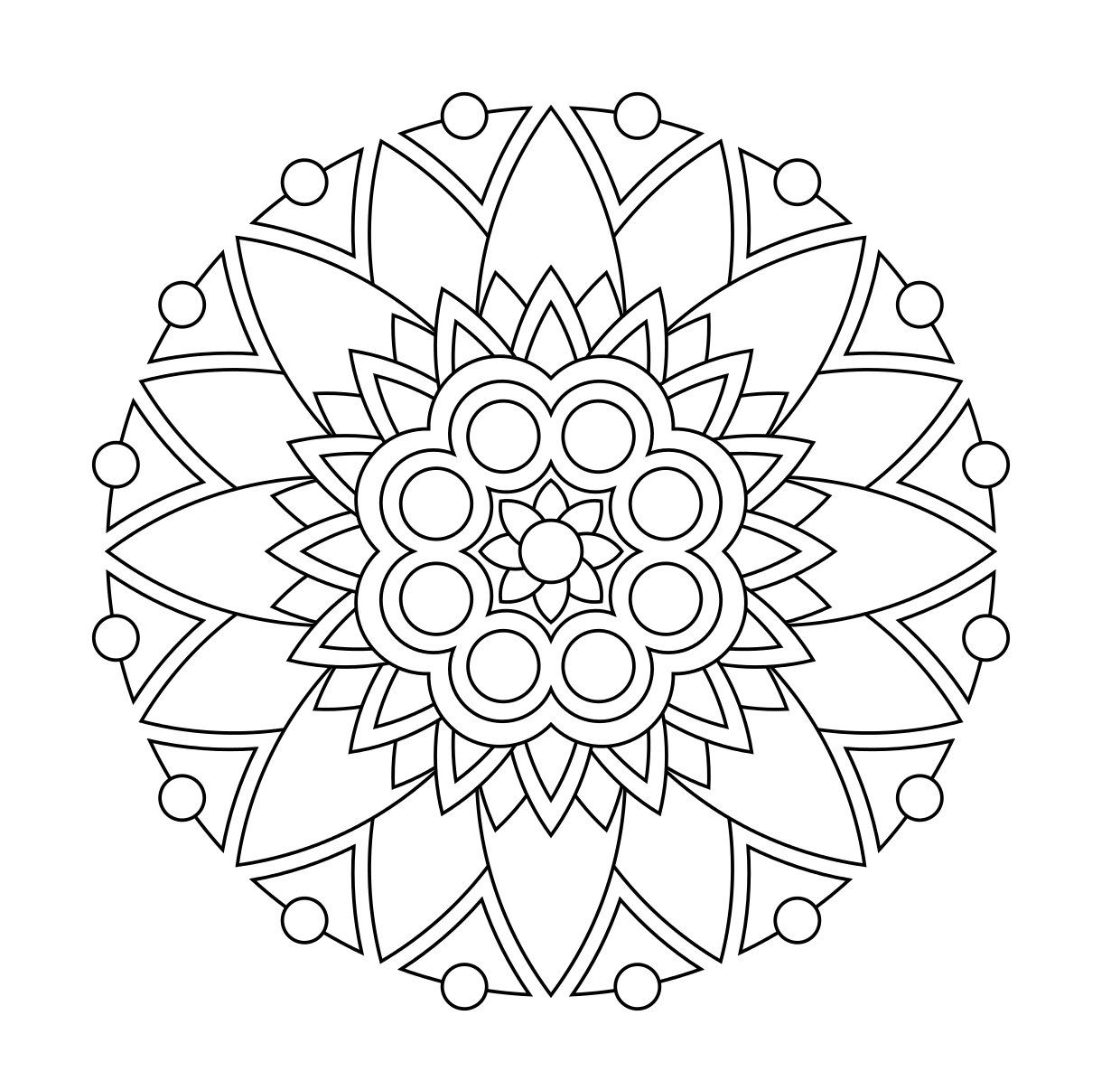 Abstract Coloring Pages For Adults Mandala