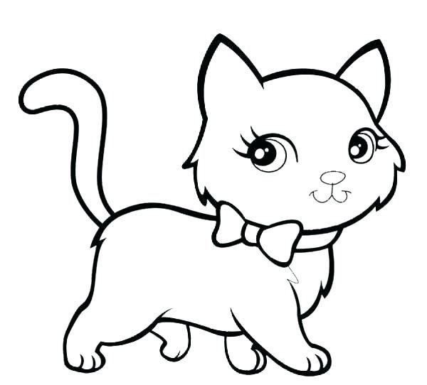 A Coloring Page Of A Cat