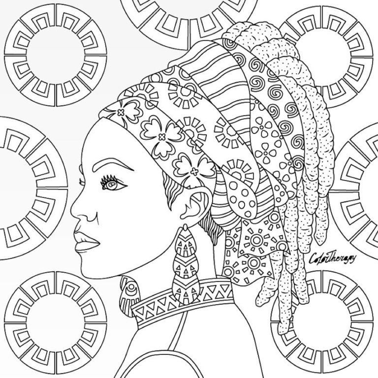 African Queen Black Woman Coloring Pages