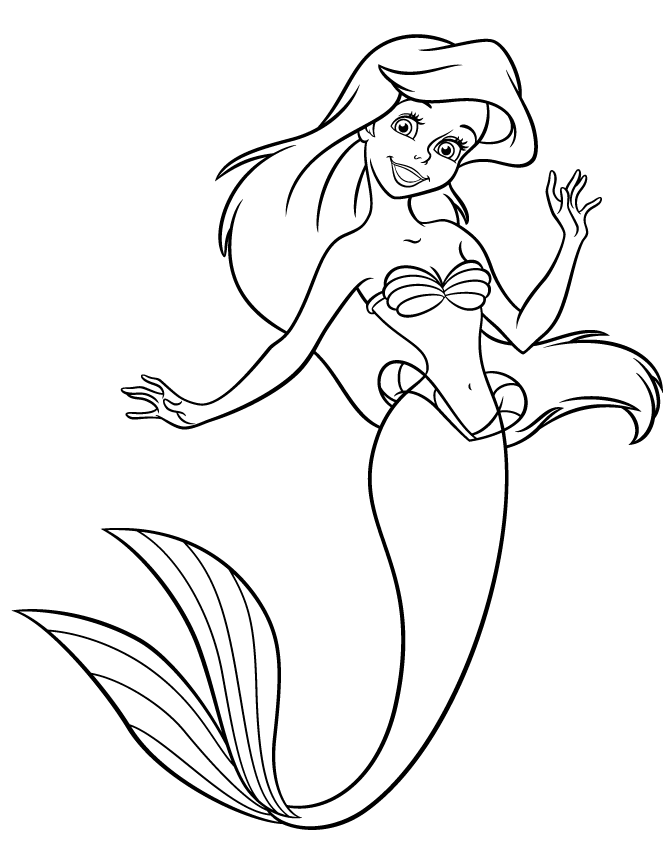 Ariel Coloring Sheets To Print