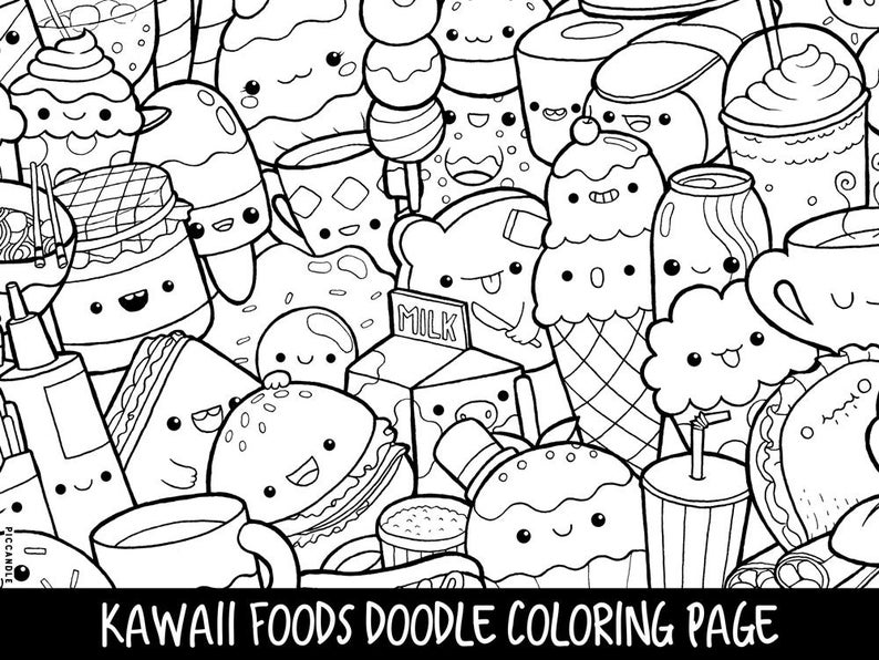 Adorable Kawaii Food Coloring Pages
